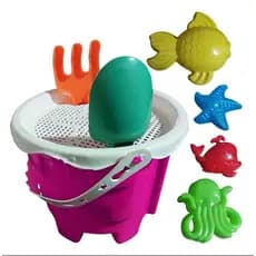 Balde De Praia Infantil C/ Pazinha Garfinho E 4 Forminhas
