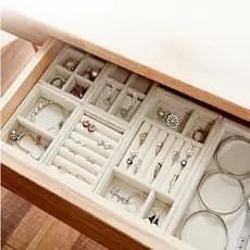 Kit  3 Organizador porta joias para gavetas caixa organizadora joias bandeja