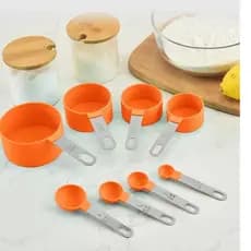 Medidor Culinário Inox Colher Copo Xícara Cozinha  8pçs