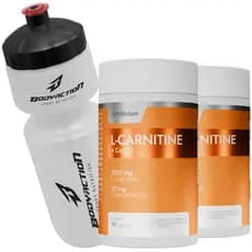 Kit 2x L-carnitina + Coenzima Q10 180 Caps 2000mg + Garrafa Squeeze Bodyaction