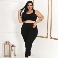 Legging Plus Size Gestante Cós Alto Sem Costura Zero Transparência Maternidade