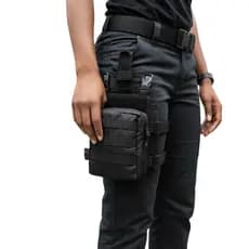 Pochete de Perna Tática com Porta Faca | Bornal/Bolsa Militar Operacional Preto