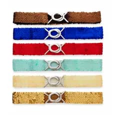 Cinto  Paite Elástico com Lantejoulas Sortido – Brilhante, Fashion e Ajustável