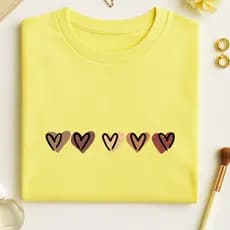 Blusa Camiseta Feminina Algodão " 5 Corações"