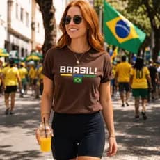 Blusa do Brasil Feminina Manga Curta