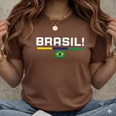 Camisa  do Brasil Feminina De Algodão