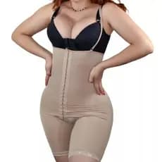 Cinta Pós Cirúrgico Bermuda Cintura Alta com Alça - Macaquinho modelador - Cinta modeladora - Redutora de Barriga - Afina Cintura(Z20)