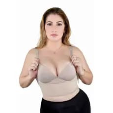 Sutiã Cropped Barbatanas Alças Reforçadas Eleva O Busto M33
