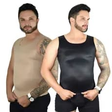 Regata Modeladora Masculina Alta Compressão Tecido Duplo Melhora Postura - Cinta Modeladora Masculina - Cinta Pós Cirúrgica - Colete (Z54)
