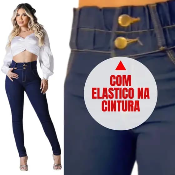 Calça Jeans Feminina Modeladora Skinny Levanta Bumbum