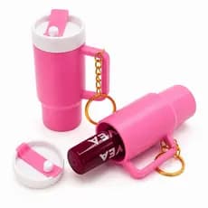 Porta Batom Chaveiro Mini Copo | Porta Lip Balm para Bolsa | Presente Criativo