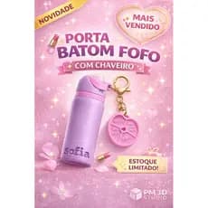 Porta Batom com Acessório Anilina | Chaveiro Fofo 💄