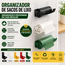 Suporte Saco Lixo Rolo Dispenser Porta Lixo Sacola Pano Multiuso Lavanderia Cozinha Dupla Face