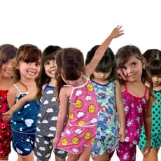 Kit 10 Pijaminha Infantil Pijama Roupa De Dormir Fofa Criança Vestir Estampa Baby Dool Short Dool Menina