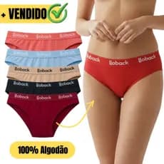 Kit 10  Calcinha Feminina 100% Algodão Premium Cotton Com Cós Elástico Direto Da Fábrica LOBACK 03