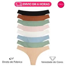 Kit Calcinhas Conforto de Algodão CANELADA -101 C Feminina Conforto para o Dia a Dia