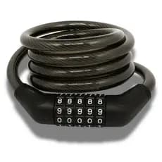 Trava Cabo De Aço Encapado Preto Com Segredo Corrente Para Bike Moto Estepe Portões 8mm x 1200mm