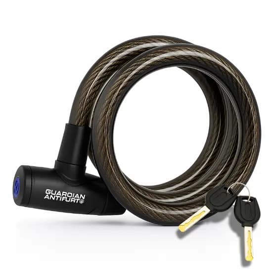 Trava Cabo Aço Preto Cadeado Para Moto Estepe Portão Bike Corrente 25mm X 1500mm