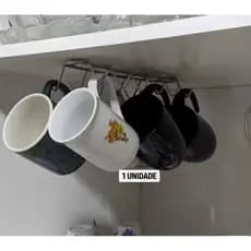 Suporte Porta Xícara Organizador de Armário 12 lugar Preto