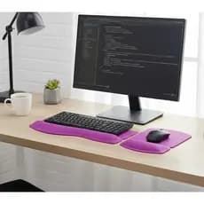 Kit  Mousepad Apoio Punhos Ergonômico  Super Macio Lilás