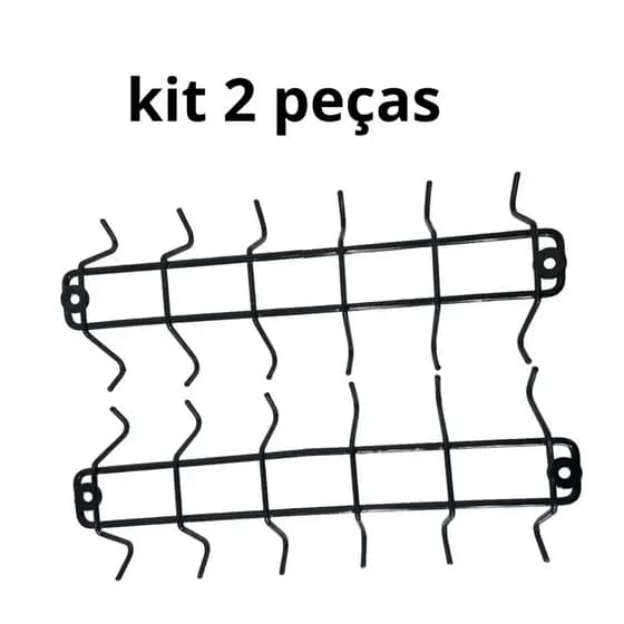 Suporte porta xicara organizador armario cor preto kit 2 pçs