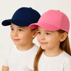 Boné Infantil Aba Curva Algodão Ajustável Proteção Solar UV Para Crianças 2 a 6 Anos