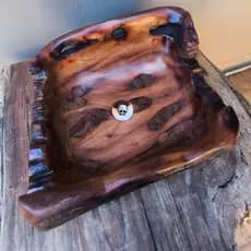 Pia Cuba Artesanal Madeira Aroeira Unica Valvula Metal