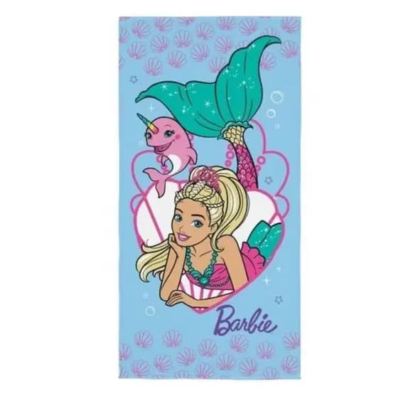 Toalha de Banho Infantil Felpuda Barbie Lepper Barata