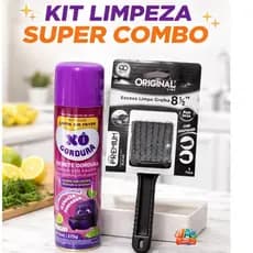 Kit Limpa Grelha + Xô Gordura | Remove Gordura Incrustada Air Fryer, Forno e Churrasqueira