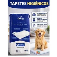 Tapete Higiênico Pet Cães docg. Diamond 80x60cm - 30 Unidades
