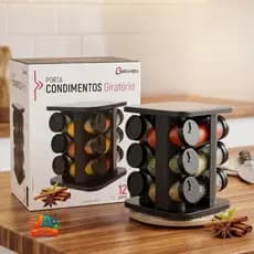 Porta Temperos Giratório até 12 potes Moderno e Prático