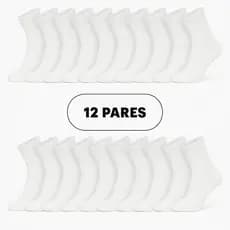 Kit 12 Pares Meia Masculina Confortavel Cano Medio Branca
