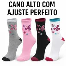 Kit 24 meias cano longo feminina varios modelos cano curto soquete feminina