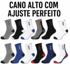 Vários modelos de meias com Kit de 24 meia cano longo e soquete cano curto Masculina