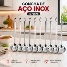 Kit 10 ou 5 Mini Conchas Pequenas 16 Cm em Aço Inox Molho Calda Farofa Sobremesa