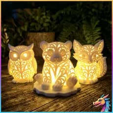 Luminária de Animais Sem Fio Luz Noturna LED | Presente Criativo Decoração Geek