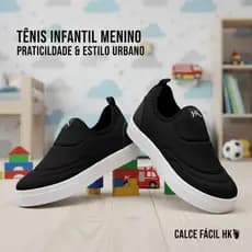 Tênis Infantil Sem Cadarço Escolar Menino/Menina