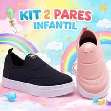 Combo 2 Tênis Infantil Casual Slip On Leve e Confortável Sem Cadarço – Ref 044