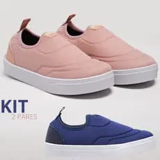 Tenis 1 Par e 2 Pares Calce Facil Menina Menino Flexível