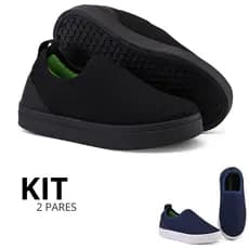 1 Par e 2 Pares Tenis Calce Facil Menino Escolar