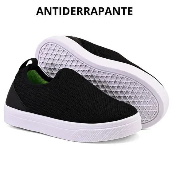 Tenis Calce Facil Menino Leve Lavável Preto