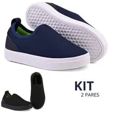 1 Par e 2 Pares Tenis Menino Calce Facil Antiderrapante