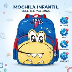 Mochila Infantil Escolar Menino Menina Creche Maternal | Bolsa de Costas Zoo Bichos Resistente | de 0 a 5 anos