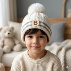 Gorro Infantil Unissex Tricotado Quente Menino e Menina 3 a 9 Anos Estilo Fashion Inverno
