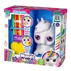 Brinquedo Cofre Mundo Colorido Unicórnio Para Pintar Cor Branco