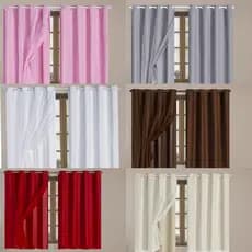 Cortina Blackout com Voil para Janela 1,80m x 3,0m - Blacoute Corta Luz 02 Partes