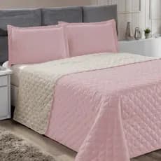 kit Colcha Cobre Leito Casal Dupla Face 3 Peças