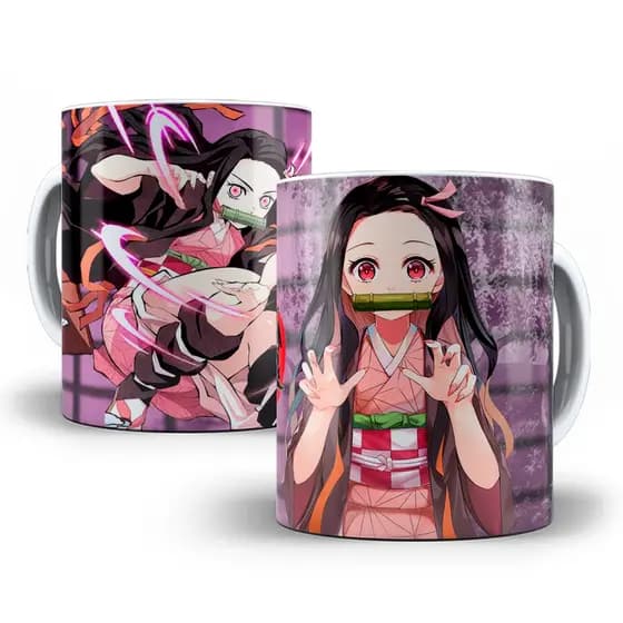 Caneca Demon Slayer de Porcelana COM NOME - Vários modelos