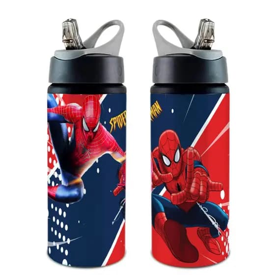 Garrafa/Squeeze Homem Aranha COM NOME  Vários Modelos Com Alça e Bico Retrátil 600 ML