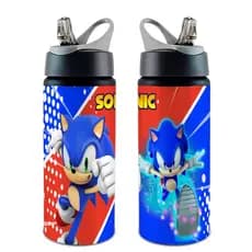 Garrafa/Squeeze Sonic COM NOME Vários Modelos Com Alça e Bico Retrátil 600 ML